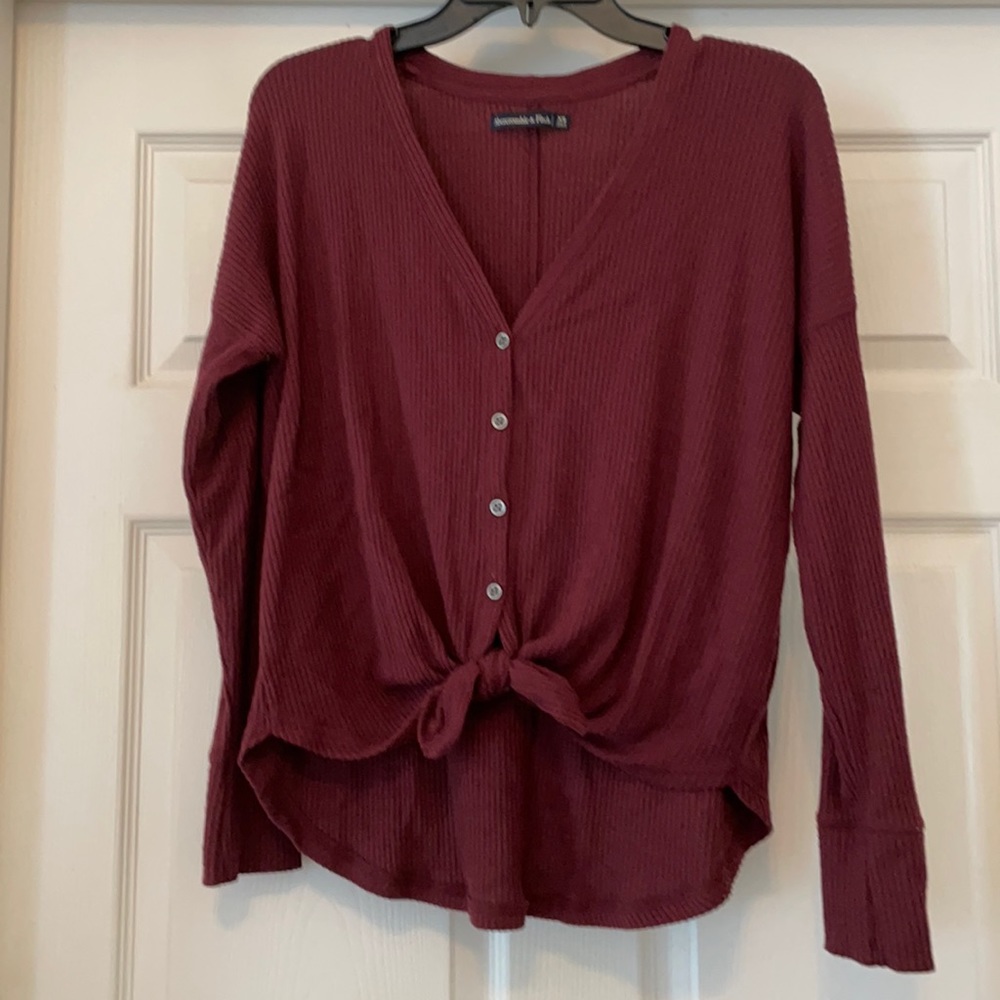 Abercrombie cozy button down tie shirt